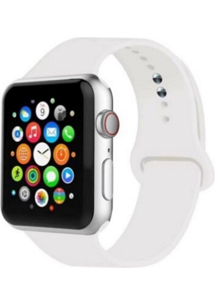 Apple Watch Uyumlu Kordon 2 3 4 5 Seri 38 mm ve 40 mm Silikon Kordon Kayış