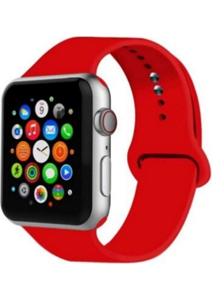 Apple Watch Uyumlu Kordon 2 3 4 5 Seri 38 mm ve 40 mm Silikon Kordon Kayış