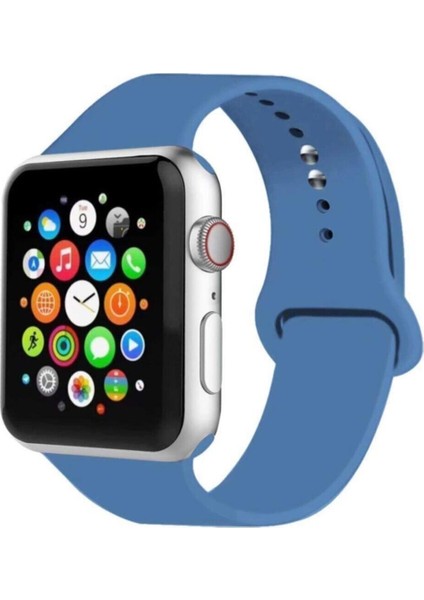 Apple Watch Uyumlu Kordon 2 3 4 5 Seri 38 mm ve 40 mm Silikon Kordon Kayış