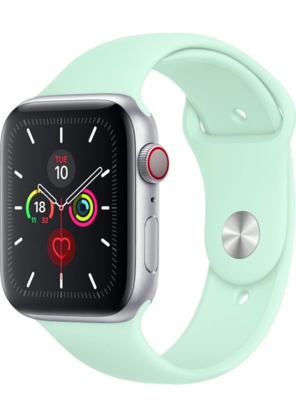 Apple Watch Uyumlu Kordon 2 3 4 5 6 Se Seri Uyumlu 42 mm ve 44 mm Kayış - Marina Yeşili