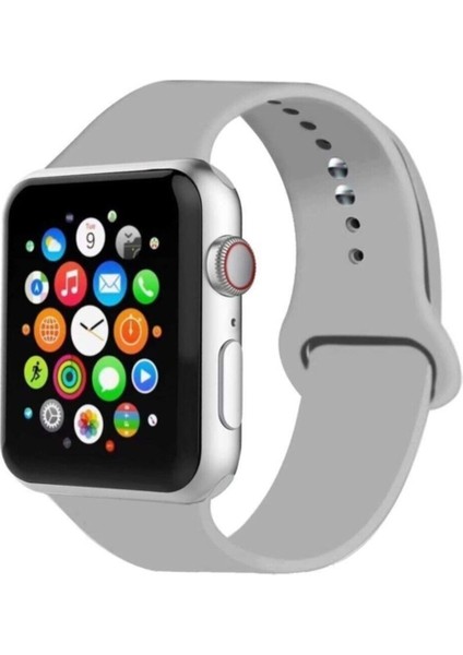 Apple Watch Uyumlu Kordon 2 3 4 5 Seri 42 mm ve 44 mm Silikon Kordon Kayış