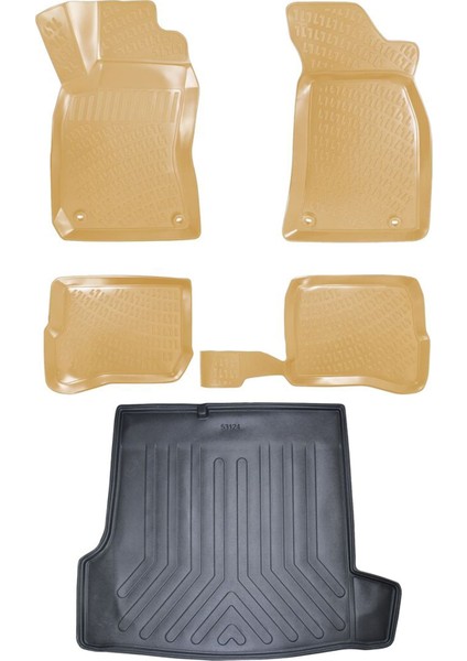 Volkswagen Passat B5 1998-2004 Bej 3D Paspas+Bagaj Havuzu Seti