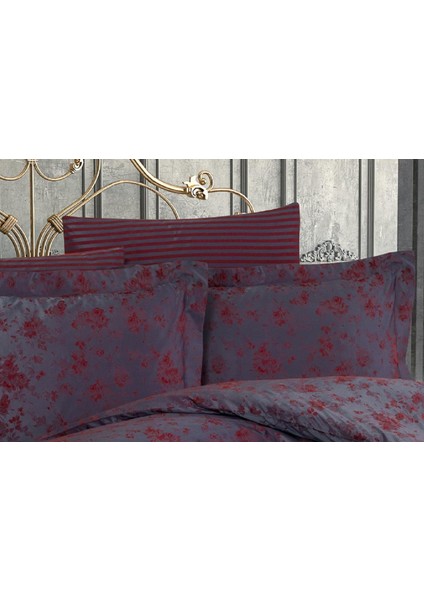 Rita Bambu Jakar Kumaş Bordo Ikili Oksford 60X80 cm Yastık Kılıfı - 1298