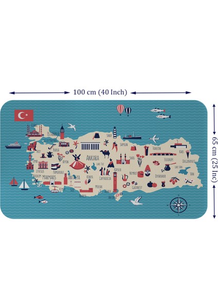Eğitici ve Öğretici Dekoratif Cocuk Odası Türkiye Haritası Duvar Sticker fiyatları
