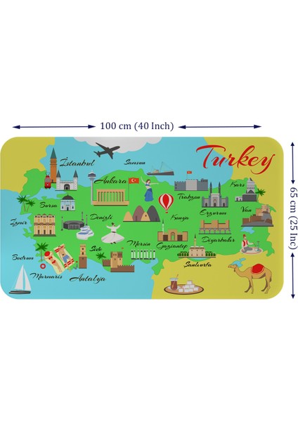 Eğitici ve Öğretici Dekoratif Cocuk Odası Türkiye Haritası Duvar Sticker fiyatları
