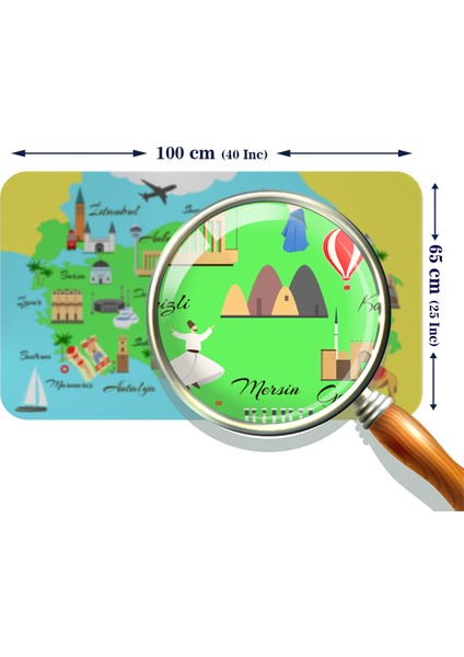 Eğitici ve Öğretici Dekoratif Cocuk Odası Türkiye Haritası Duvar Sticker modelleri