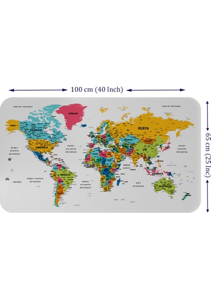 Türkçe Eğitici Ülke ve Başkent Detaylı Atlası Dünya Haritası Duvar Sticker fiyatları