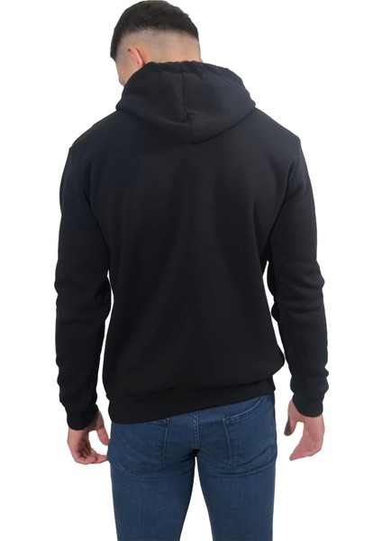 Erkek Basic Siyah Kapüşonlu SWEATSHIRT-244 fiyatları