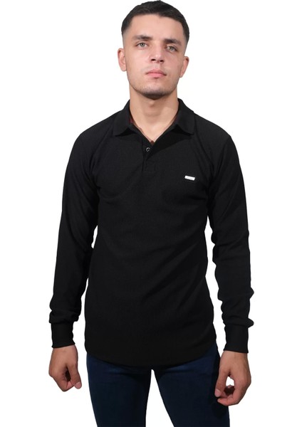 Boss Milano Erkek Polo Yaka Jakar Siyah Kazak
