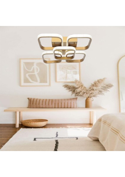 TT302-4+1-ESK Kare Tt Aydınlatma Eskitme Boyalı 5 Li LED Avize
