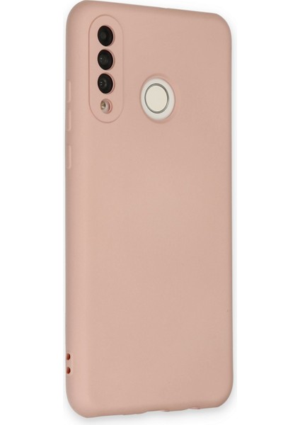 Huawei P30 Lite Kılıf Nano Içi Kadife Silikon - Pudra