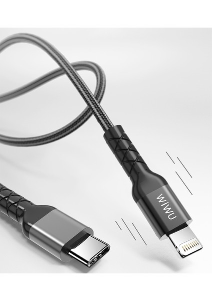 WP101 Mfı Lightning Pd Kablo 30W Hızlı Şarj Kablosu 100 mm Data Kablo