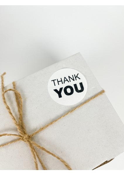 Thank You Yazılı 50 mm Yuvarlak Yapışkanlı Stciker Etiket 100 Adet