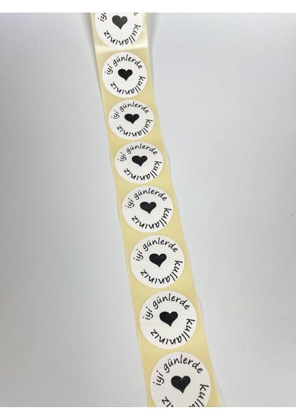 Iyi Günlerde Kullanınız Ortası Kalpli Yapışkanlı Yuvarlak Sticker Etiket 40 mm 120 Adet modelleri
