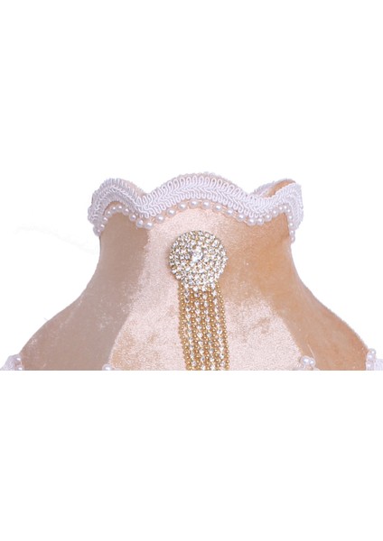 Kadife Kaplı El Yapımı Broşlu Klasik Model Abajur modelleri