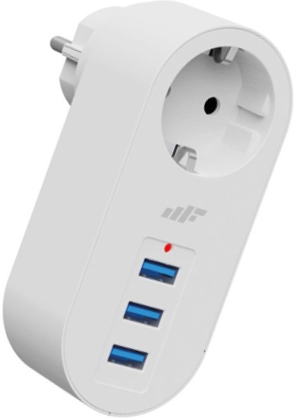 Jettpower 0672 3 Usb'li Akım Korumalı Priz - Beyaz