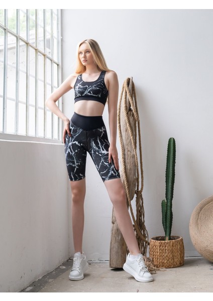 Desenli Yoga Pilates Şortu modelleri