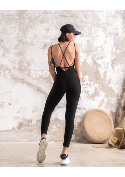 Kadın Spor Tulum Tayt Siyah fiyatları