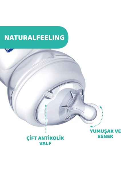 Natural Feeling Cam Biberon Ikili 150+250ML Desenli