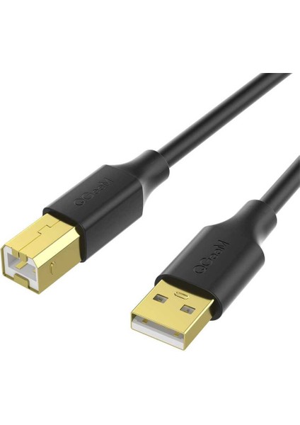 Qgeem QG-CVQ23 Usb-A To Usb-B Kablo 183 cm Yazıcı Kablosu 480 Mbps Veri Aktarım