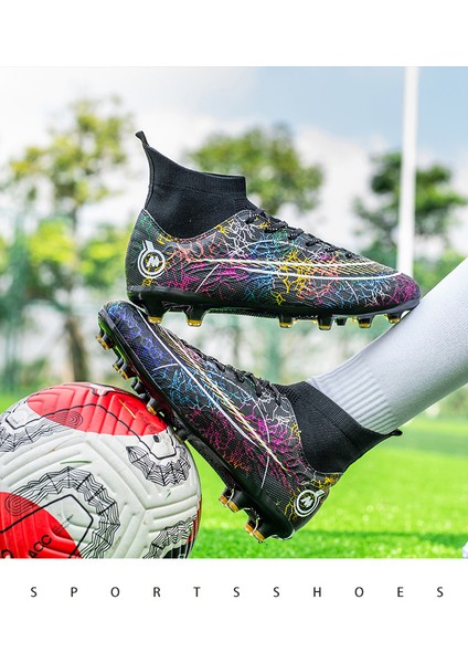 Mandarin Yüksek Top Suni Çim Ag Sivri Deri Ayak Antrenmanı Pratik Futbol Ayakkabısı (Yurt Dışından) modelleri