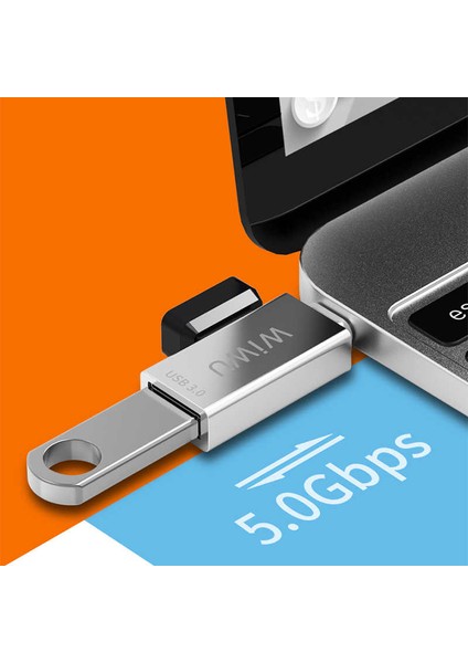 T02 Type-C Hub USB 3.0 5 Gbps Veri Aktarımı Alüminyum Alaşım Kompart Tasarım