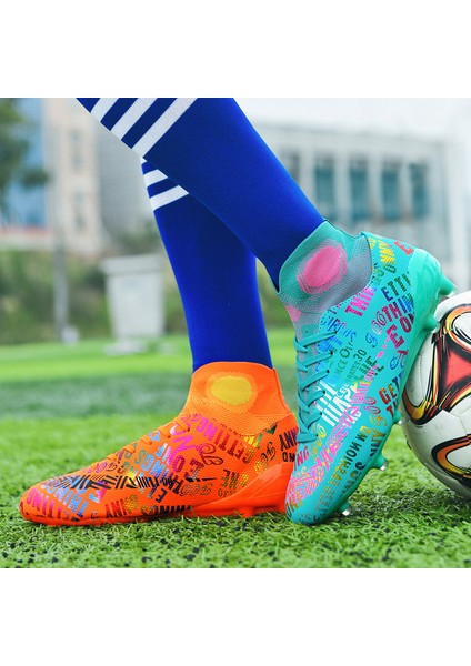 Yüksek Belli Mandarin Ördek Rengi Karışım ve Eşleştirme Uzun Çivili Suni Çim Futbol Ayakkabısı (Yurt Dışından) fiyatları