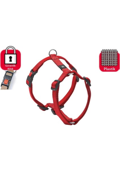 Kilitli Göğüs Tasması L 65-100cm Kırmızı