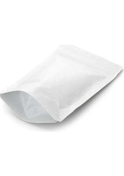 Pencereli Beyaz Kraft Kilitli Doypack Ambalaj 16 x 27 + 4 cm. 500 gr. - 50 Adet