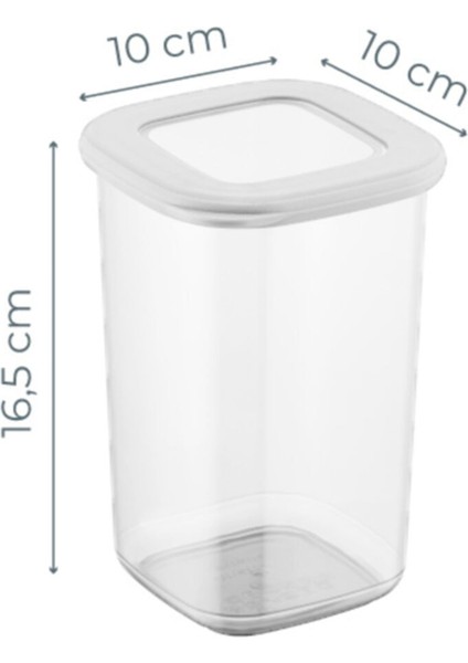 Etiketli Kare Erzak Saklama Kabı 6'lı Set Orta Boy 1,2 Litre Beyaz fırsatları