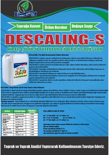 Tamcı - Descaling-S | 1LT PH Düzenleyici