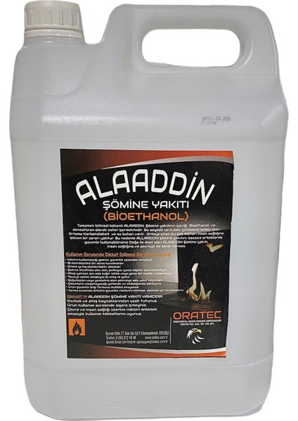 Alaaddin 5 Lt Bacasız (Bioethanol) Şömine Yakıtı Şömine Yakıtı 5 Lt