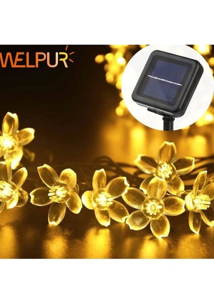 Solar Çiçekli Dekoratif 30 LED Bahçe Lambası