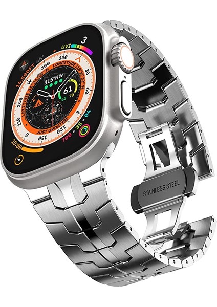 Apple Watch Ultra 49MM Uyumlu Metal Baklalı Kordon