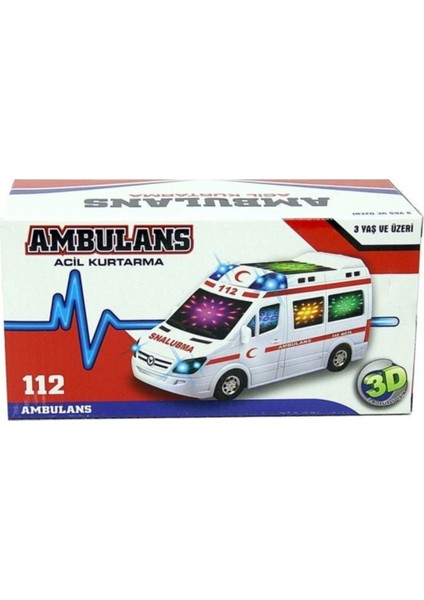 Oyuncak Ambulans Pilli Sesli Işıklı Ambulans 112 Acil