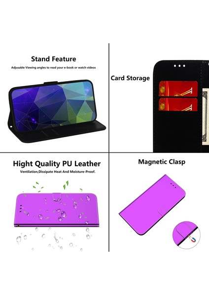 Oppo Reno 8 Pro İçin Mirror Pu Kılıfı (Yurt Dışından)