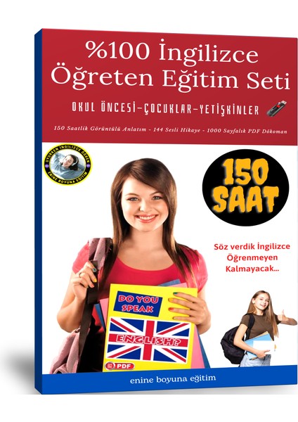 İngilizce Öğreten Eğitim Seti (150 Saatlik Anlatım)