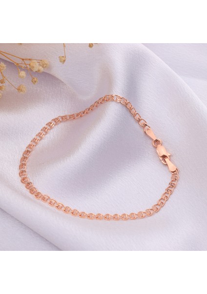 RAVZA SILVER 925 Ayar Gümüş Rose Zincir Bileklik indirimleri