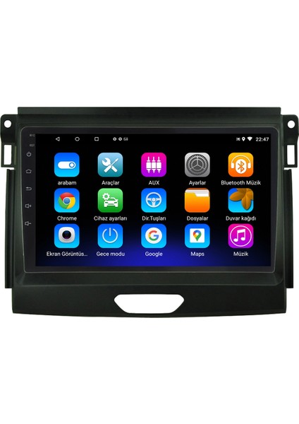 Ford Ranger Android 12 Kablosuz Carplay Navigasyon Multimedya Ekran Teyp - MY-0609W-FORD Ranger