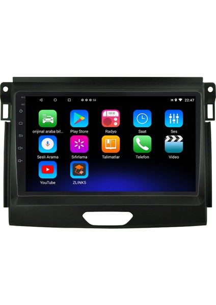 Ford Ranger Android 12 Kablosuz Carplay Navigasyon Multimedya Ekran Teyp - MY-0609W-FORD Ranger