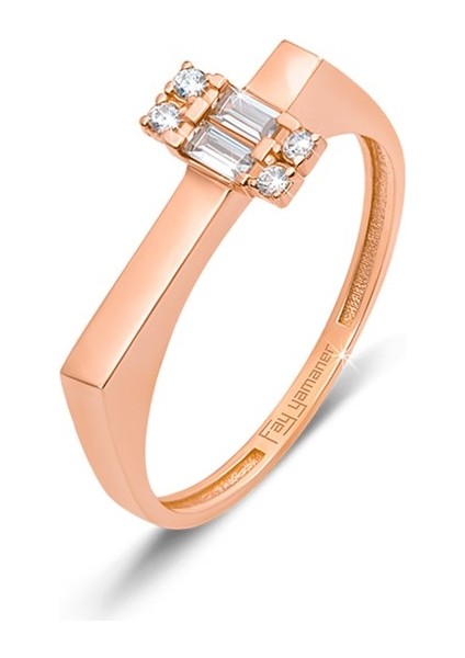 Altın Köşeli Baget Yüzük