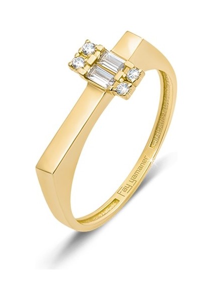 Altın Köşeli Baget Yüzük modelleri