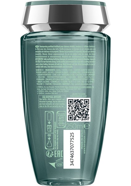 Genesis Homme Bain De Force Quotidien Dökülme Engelleyen Erkeklere Için 250ML