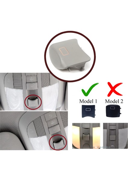 BSR623 Mercedes W164 ml W251 R X164 Gl Için Sunroof Tavan Kontrol Ünitesi Düğme Kapağı Gri 16482071858K67