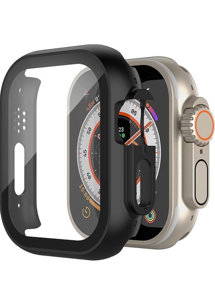 Apple Watch Ultra 49 mm Ekran ve Kasa Koruyucu Gard Kasa Siyah