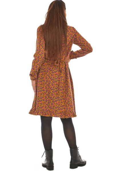 Pazen Hardal Yakalı Kısa Elbise fırsatları