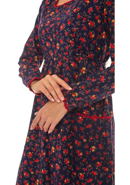 Pazen Lacivert Çiçekli Cepli Elbise indirimleri