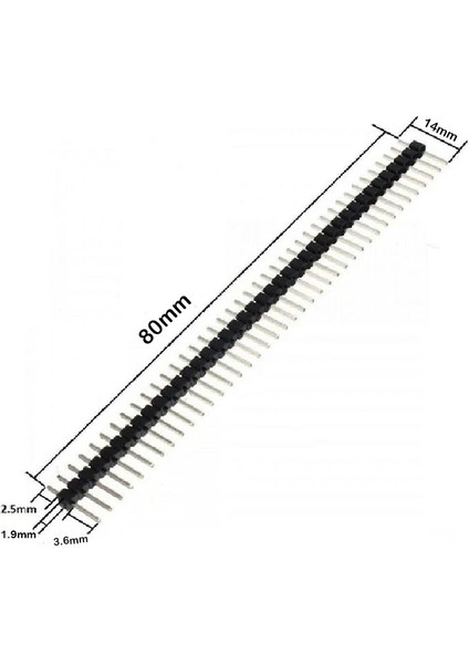 1X40 Pin 14MM Erkek Pin Header 180 Derece - 4 Adet