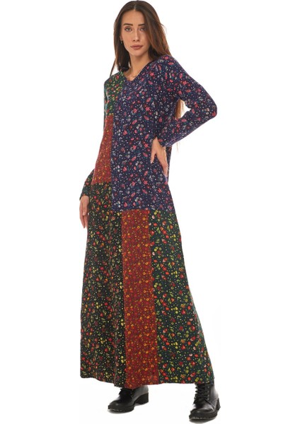 Pazen Patchwork Uzun Elbise modelleri