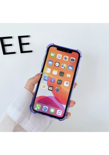 Iphone 11 Pro Max Ile Uyumlu Kartlıklı Antişok Köşe Korumalı Kartvizit Kılıf Pembe